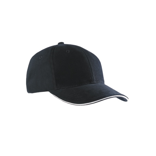 Czapka 6-panelowa Bawelniana MB024 - Black & Light Grey
