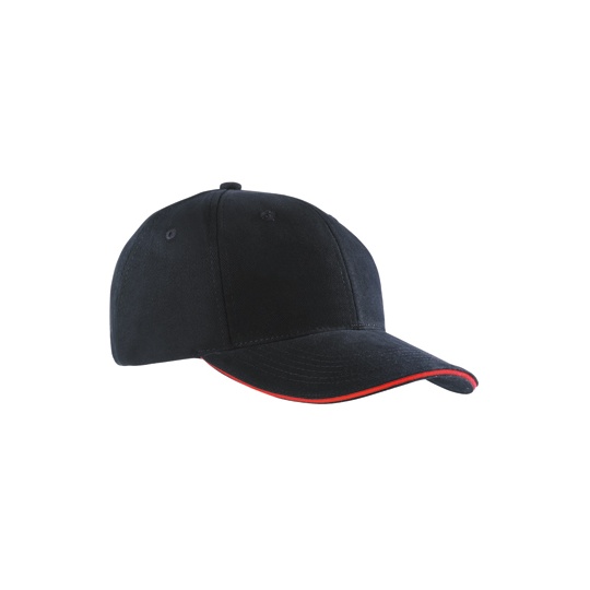 Czapka 6-panelowa Bawelniana MB024 - Black & Red