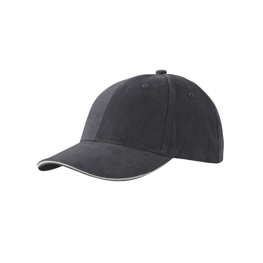 Czapka 6-panelowa Bawelniana MB024 - Graphite & Light Grey