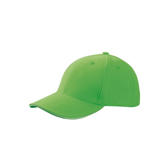 Czapka 6-panelowa Bawelniana MB024 - Lime Green & White