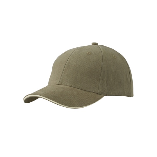 Czapka 6-panelowa Bawelniana MB024 - Olive & Beige