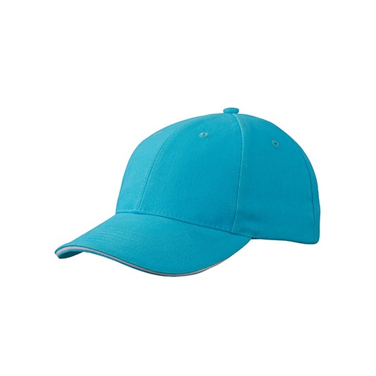 Czapka bawełniana 6-panelowa MB024 - Pacific & White