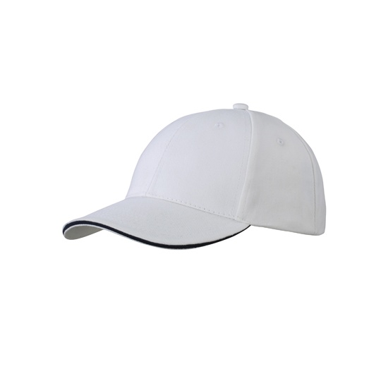 Czapka 6-panelowa Bawelniana MB024 - White & Navy