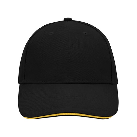 Czapka 6-panelowa Bawelniana MB024 - Black & Yellow