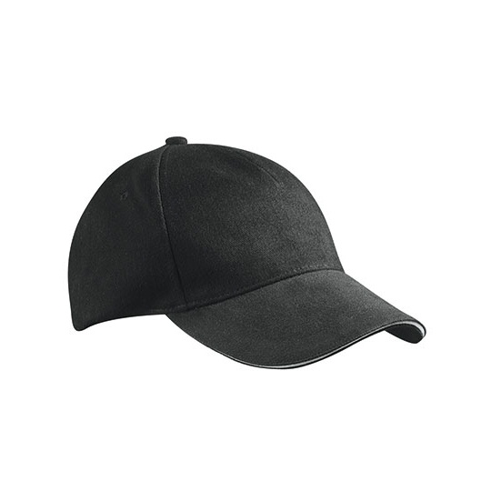 Czapka Bejsbolowka 5-panelowa MB035 - Black & White