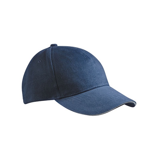 Czapka Bejsbolowka 5-panelowa MB035 - Navy & White