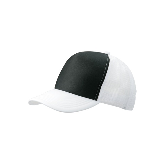 Czapka Snapback 5-panelowa Siateczkowa MB070 - Black & White