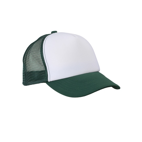 Czapka Snapback 5-panelowa Siateczkowa MB070 - White & Dark Green