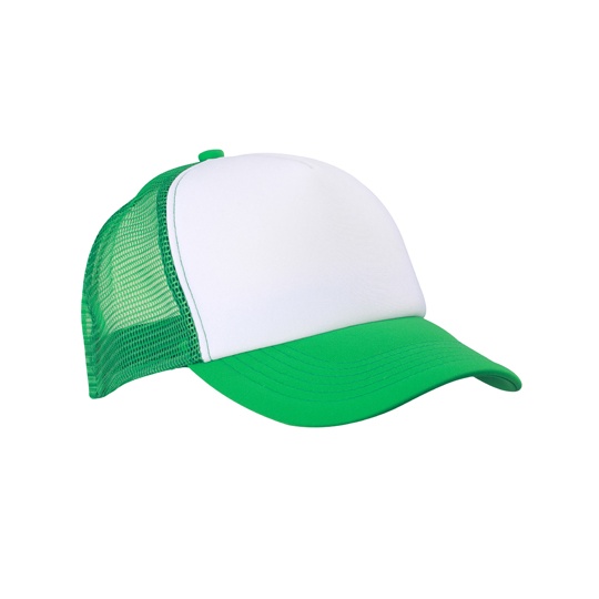 Czapka Snapback 5-panelowa Siateczkowa MB070 - White & Fern Green