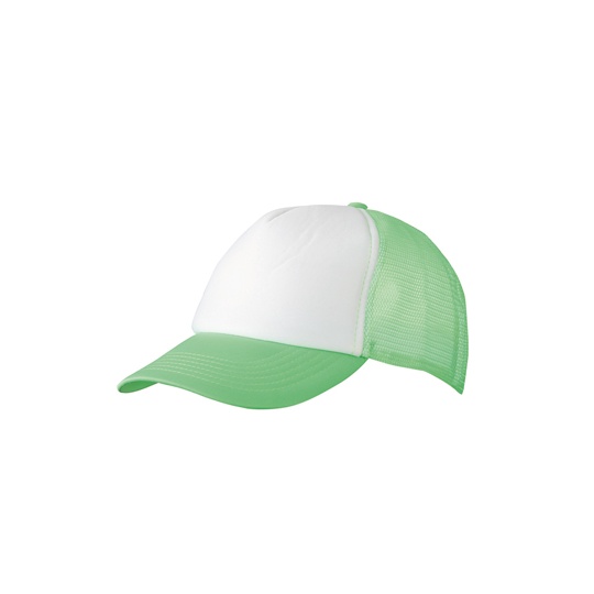 Czapka Snapback 5-panelowa Siateczkowa MB070 - White & Neon Green