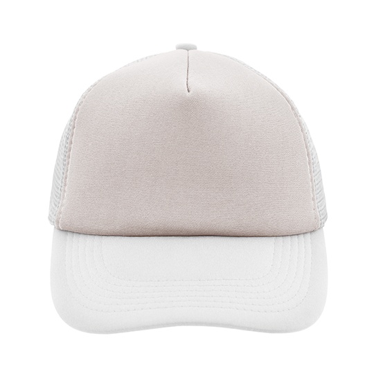 Czapka Snapback 5-panelowa Siateczkowa MB070 - Light Grey & White