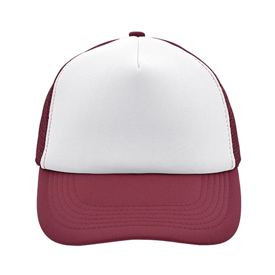 Czapka Snapback 5-panelowa Siateczkowa MB070 - White & Burgundy