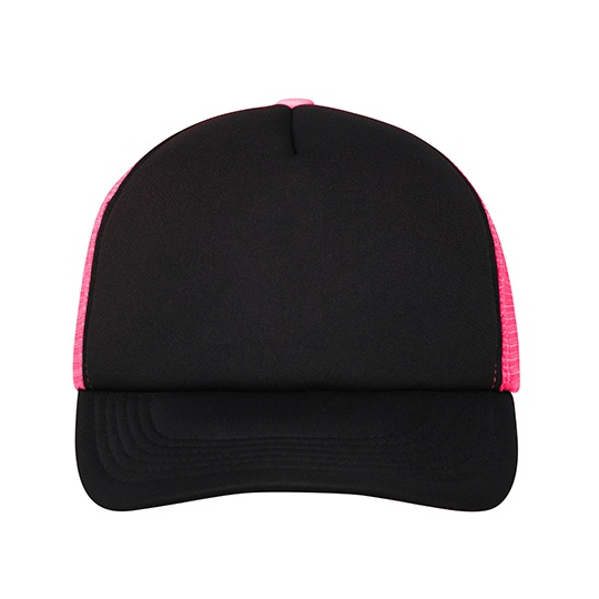 Czapka Snapback 5-panelowa Siateczkowa MB070 - Black & Neon Pink