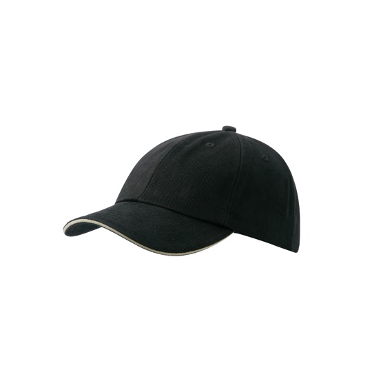 Czapka z daszkiem 6-panelowa MB6112 - Black & Beige