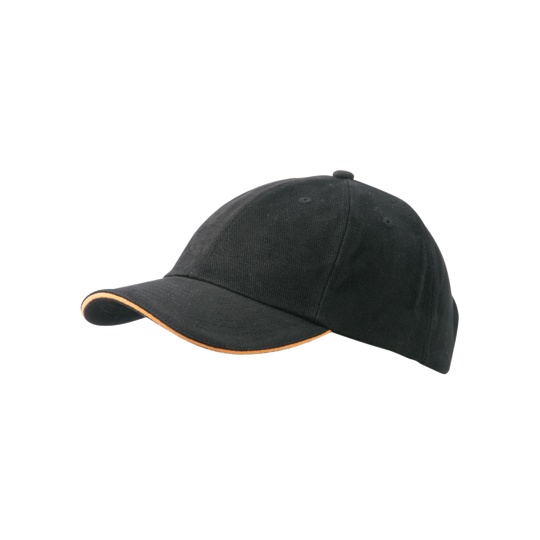 Czapka z daszkiem 6-panelowa Bawelniana MB6112 - Black & Orange