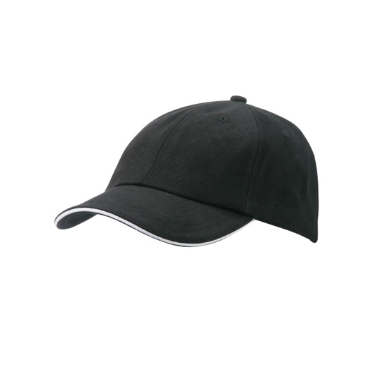 Czapka z daszkiem 6-panelowa Bawelniana MB6112 - Black & White