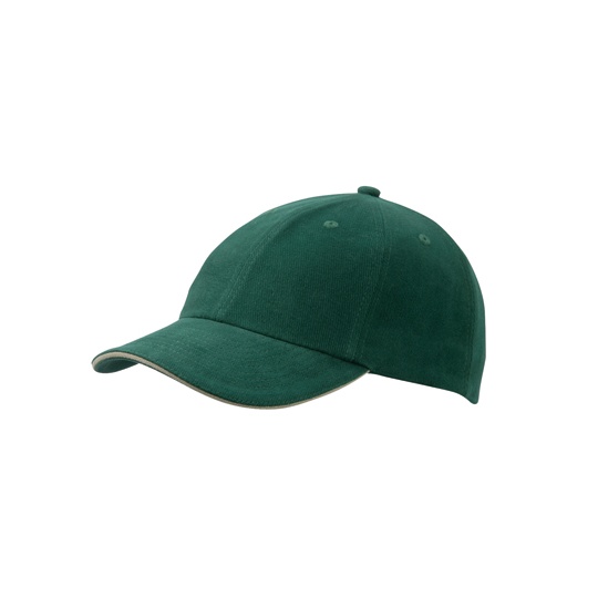 Czapka z daszkiem 6-panelowa Bawelniana MB6112 - Dark Green & Beige