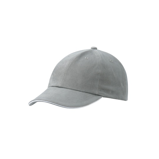 Czapka z daszkiem 6-panelowa Bawelniana MB6112 - Dark Grey & White