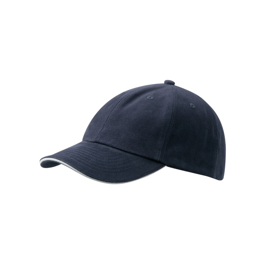 Czapka z daszkiem 6-panelowa Bawelniana MB6112 - Navy & White