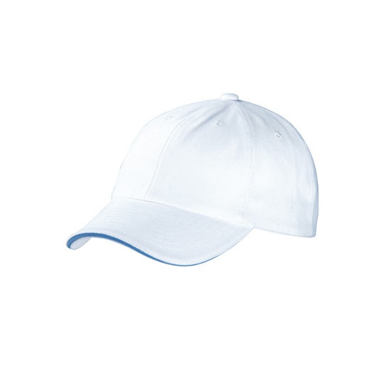 Czapka z daszkiem 6-panelowa Bawelniana MB6112 - White & Aqua