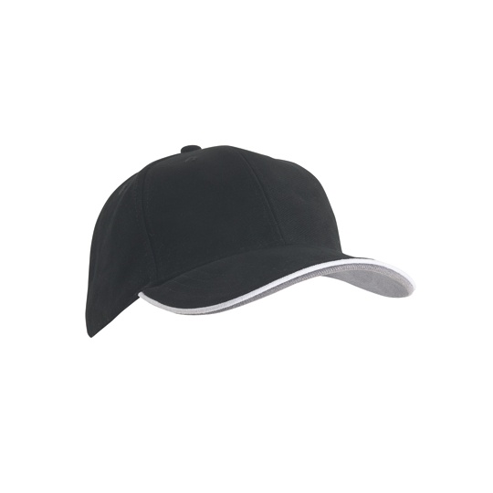 Czapka 6 panelowa bawelniana MB6197 - Black & White & Dark Grey