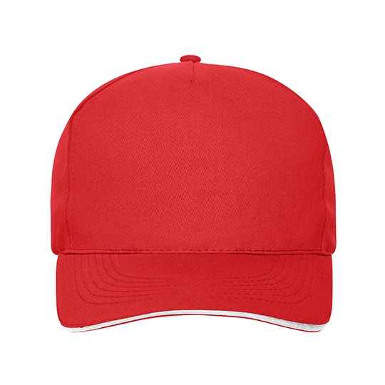 Czapka 5-panelowa MB6238 - Red & White