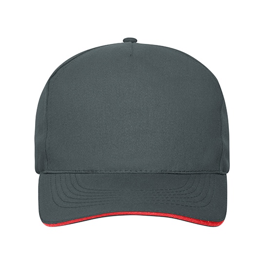 Czapka 5-panelowa MB6238 - Graphite & Red