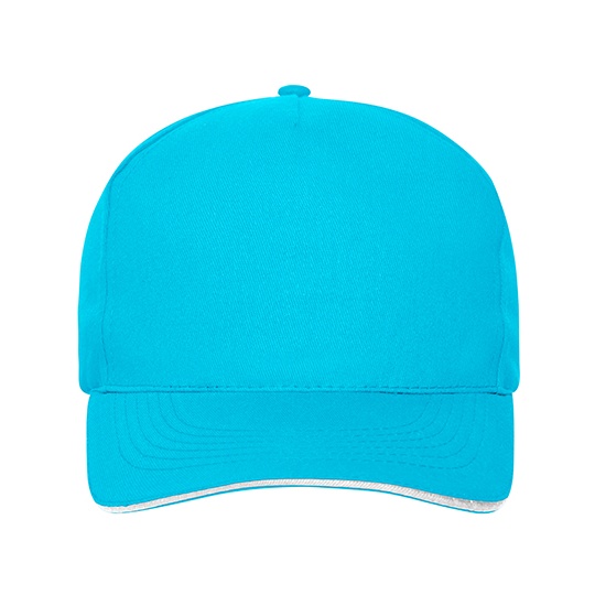 Czapka 5-panelowa MB6238 - Turquoise & White