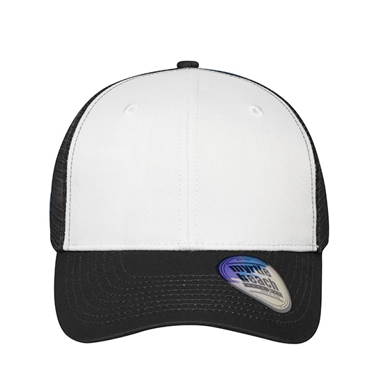 Czapka 6-panelowa Siateczkowa MB6239 - White & Black