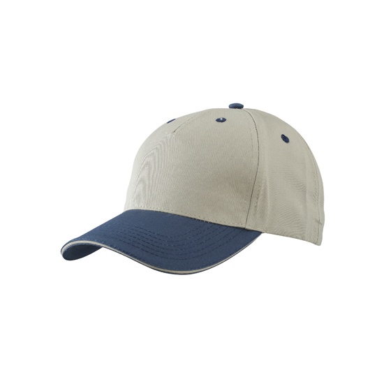 Czapka 5-panelowa Bawelniana MB6526 - Beige & Navy
