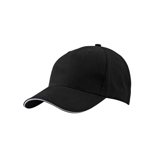 Czapka 5-panelowa Bawelniana MB6526 - Black & Light Grey