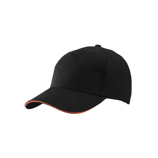 Czapka 5-panelowa Bawelniana MB6526 - Black & Orange
