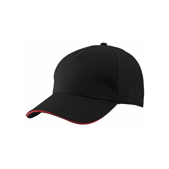 Czapka 5-panelowa Bawelniana MB6526 - Black & Red