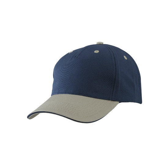 Czapka 5-panelowa Bawelniana MB6526 - Navy & Beige