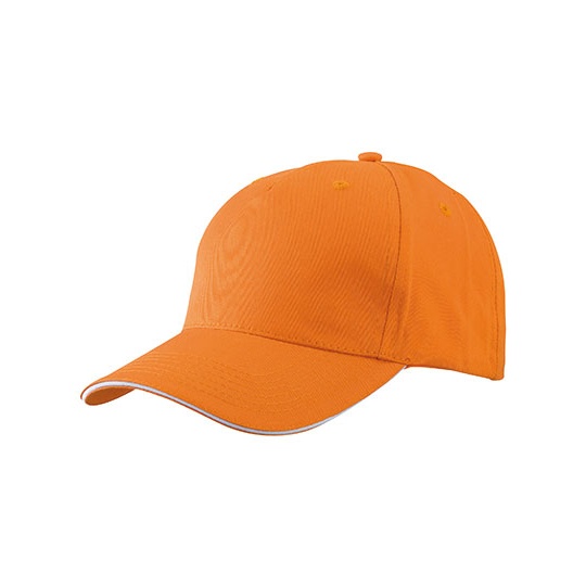 Czapka 5-panelowa Bawełniana MB6526 - Orange & White
