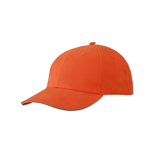 Czapka Z Daszkiem 6-Panelowa Z Kontrastowym Wykonczeniem MB6541 - Dark Orange & Beige