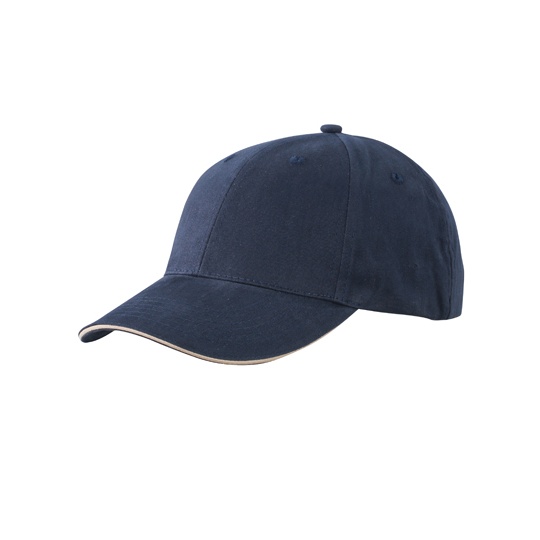 Czapka Z Daszkiem 6-Panelowa Z Kontrastowym Wykonczeniem MB6541 - Navy & Beige