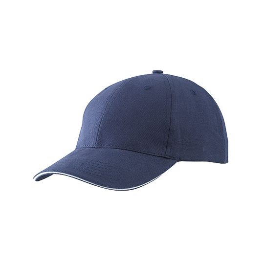 Czapka Z Daszkiem 6-Panelowa Z Kontrastowym Wykonczeniem MB6541 - Navy & White