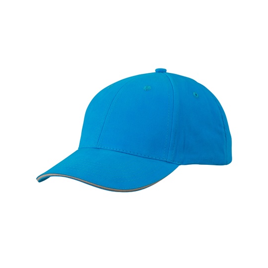 Czapka Z Daszkiem 6-Panelowa Z Kontrastowym Wykonczeniem MB6541 - Turquoise & Beige