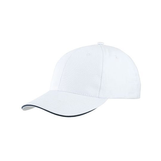Czapka Z Daszkiem 6-Panelowa Z Kontrastowym Wykonczeniem MB6541 - White & Navy