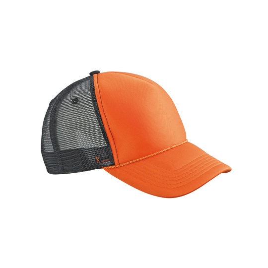 Czapka 5-Panelowa Siateczkowa MB6550 - Orange & Black