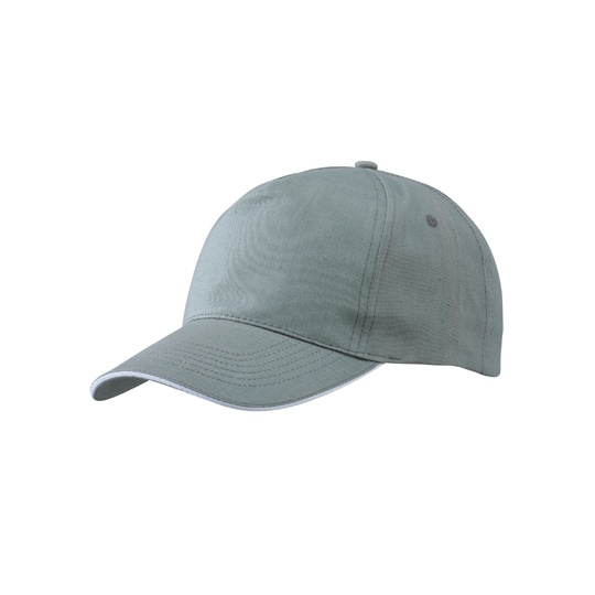 Czapka z daszkiem 5-panelowa Bawelniana MB6552 - Dark Grey & White