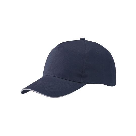 Czapka z daszkiem 5-panelowa Bawelniana MB6552 - Navy & White