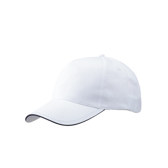 Czapka z daszkiem 5-panelowa Bawelniana MB6552 - White & Navy