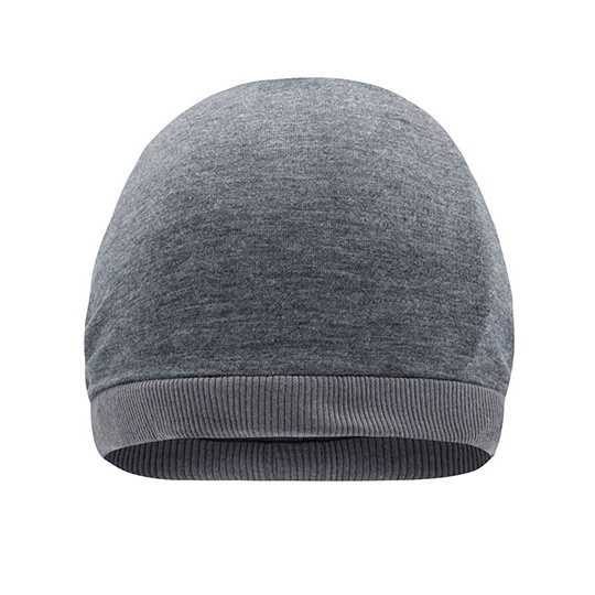 Dwukolorowa czapka beanie oversize MB6577 - Grey Heather & Dark Grey