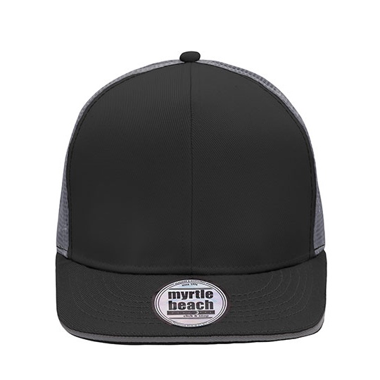 Czapka 6-panelowa z siateczką MB6635 - Black & Charcoal