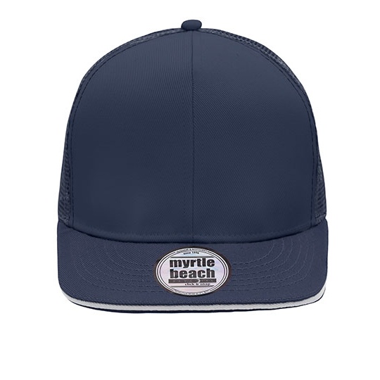 Czapka Trucker 6-panelowa Z Siateczka MB6635 - Navy & White
