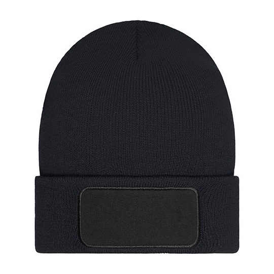 Czapka Beanie Dzianinowa z Naszywka MB7407 - Black