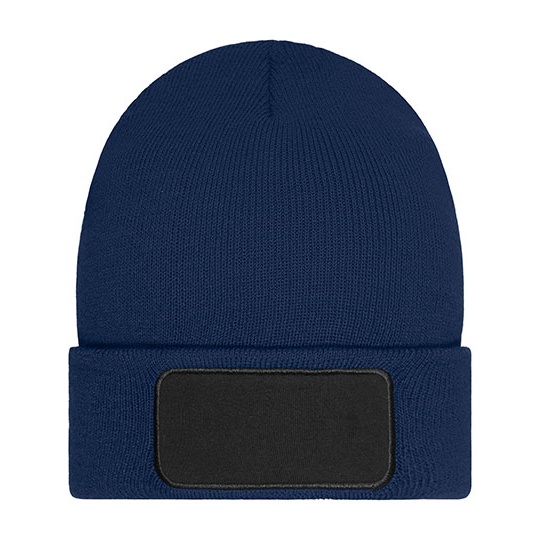 Czapka Beanie Dzianinowa z Naszywką MB7407 - Navy