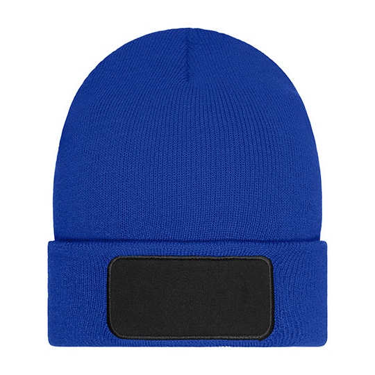 Czapka Beanie Dzianinowa z Naszywka MB7407 - Royal
